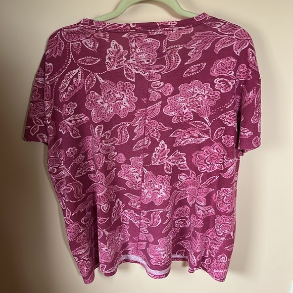 FREE PEOPLE 100% Cotton Relaxed Floral Paisley Tee XS - Picture 2 of 9